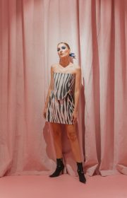 zebra  print velvet skirt